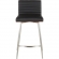 Mason Swivel 26" Counter Stool in Black Leatherette, Walnut & Stainless (Set of 2)